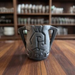 L・ヨート 花瓶 764 トールヴァルド・ビンデスボエル 花瓶 - 黒の石器製花瓶 - ブルータリズム風の花瓶 ヴィンテージ